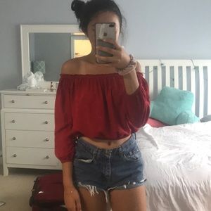 RARE RED MAURA BRANDY MELVILLE SHIRT!!